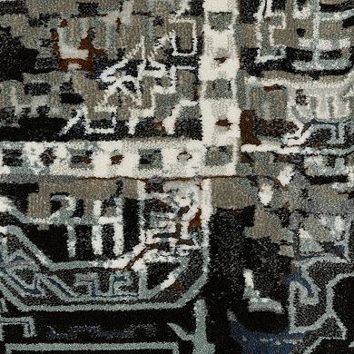 StyleHaven Griffin Distressed Traditional Charcoal / Multi Area Rug