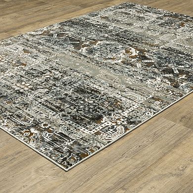 StyleHaven Griffin Distressed Traditional Charcoal / Multi Area Rug