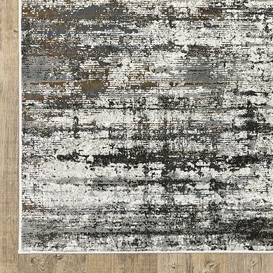 StyleHaven Griffin Contemporary Abstract Stripe Charcoal & Gray Area Rug