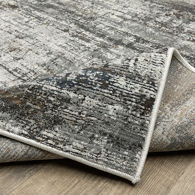 StyleHaven Griffin Contemporary Abstract Stripe Charcoal & Gray Area Rug