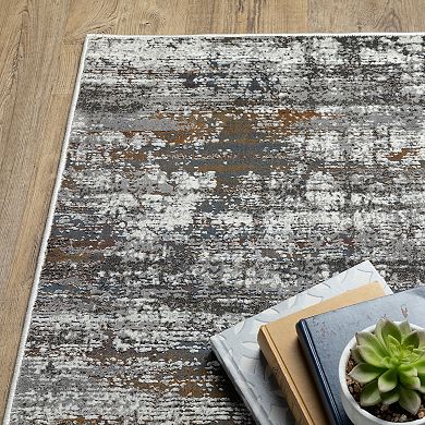 StyleHaven Griffin Contemporary Abstract Stripe Charcoal & Gray Area Rug