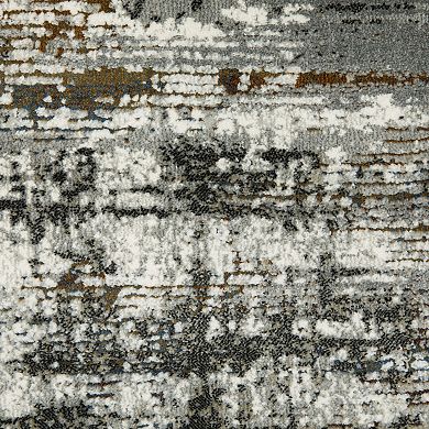 StyleHaven Griffin Contemporary Abstract Stripe Charcoal & Gray Area Rug