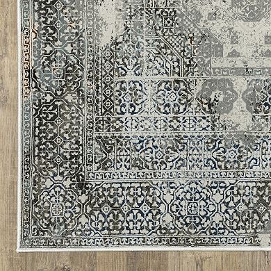 StyleHaven Griffin Distressed Traditional Gray & Multi Area Rug