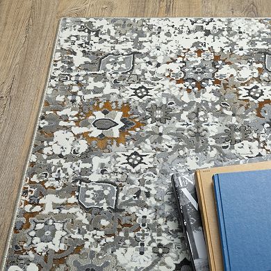 StyleHaven Griffin Distressed Traditional Ivory & Multi Area Rug
