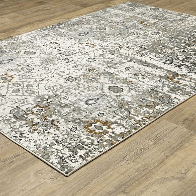 StyleHaven Griffin Distressed Traditional Ivory & Multi Area Rug