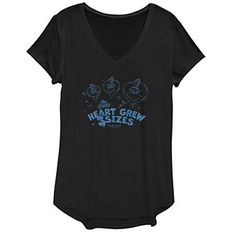 Women's Dr. Seuss Grinch Heart Grew 3 Sizes Graphic Tee