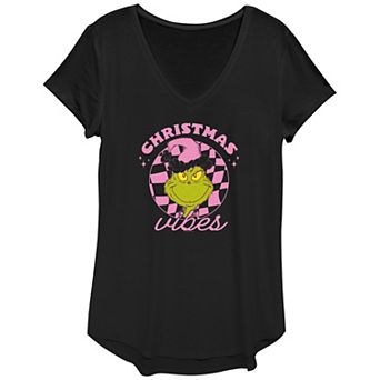 Women's Dr. Seuss Grinch Christmas Vibes Graphic Tee