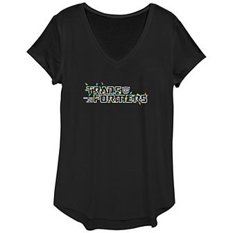 Women's Transformers Christmas Lights Graphic Tee