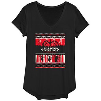 Women's Stranger Things Season's Greeting From The Upside Down Graphic Tee