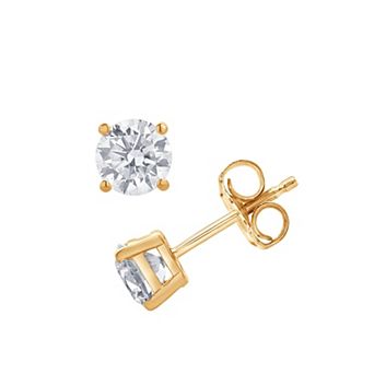 Diamond Brilliance 14k Gold 1 Carat T.W. Lab-Grown Diamond Round Stud Earrings