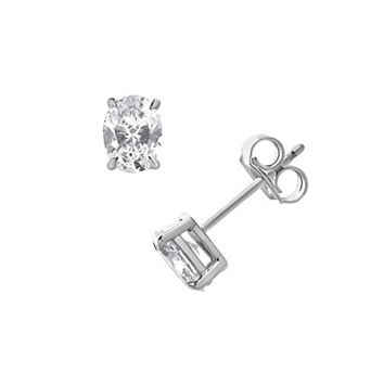 Diamond Brilliance 14k White Gold 1 Carat T.W. Lab-Grown Diamond Oval Stud Earrings