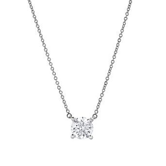 Diamond Brilliance 14k White Gold 1 1/5 Carat T.W. Lab-Grown Diamond Solitaire Pendant Necklace