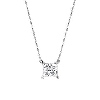 Diamond Brilliance 14k White Gold 3/4 Carat T.W. Lab-Grown Diamond Solitaire Pendant Necklace