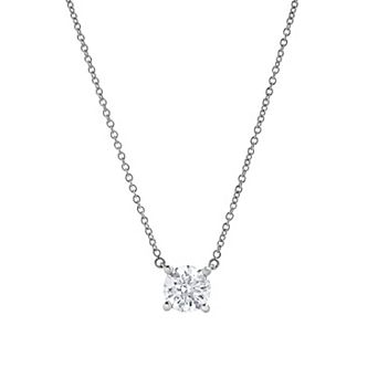 Diamond Brilliance 14k White Gold 3/4 Carat T.W. Lab-Grown Diamond Round Solitaire Necklace