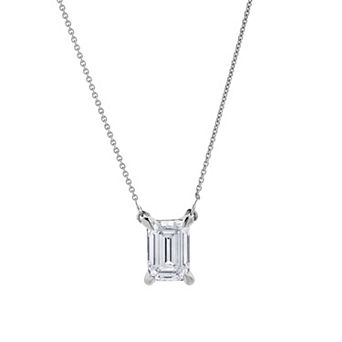 Diamond Brilliance 14k White Gold 3/4 Carat T.W. Lab-Grown Diamond Solitaire Pendant Necklace