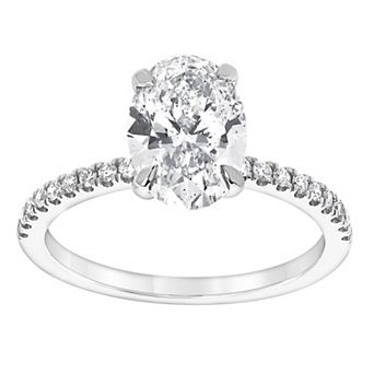 Diamond Brilliance 14k White Gold 2 1/5 Carat T.W. Lab-Grown Diamond Oval Engagement Ring