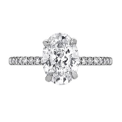 Diamond Brilliance 14k White Gold 2 1/5 Carat T.W. Lab-Grown Diamond Oval Engagement Ring