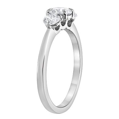 Diamond Brilliance 14k White Gold 1 Carat T.W. Round 3 Stone Ring