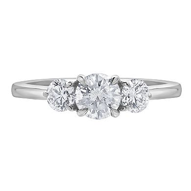 Diamond Brilliance 14k White Gold 1 Carat T.W. Round 3 Stone Ring