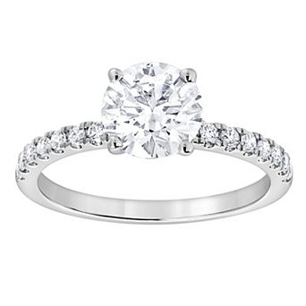 Diamond Brilliance 14k White Gold 1 1/4 Carat T.W. Lab-Grown Diamond Round Center Engagement Ring