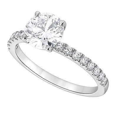 Diamond Brilliance 14k White Gold 1 1/4 Carat T.W. Lab-Grown Diamond Round Center Engagement Ring