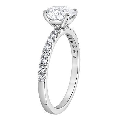 Diamond Brilliance 14k White Gold 1 1/4 Carat T.W. Lab-Grown Diamond Round Center Engagement Ring