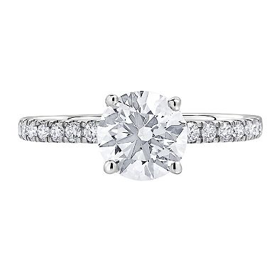 Diamond Brilliance 14k White Gold 1 1/4 Carat T.W. Lab-Grown Diamond Round Center Engagement Ring