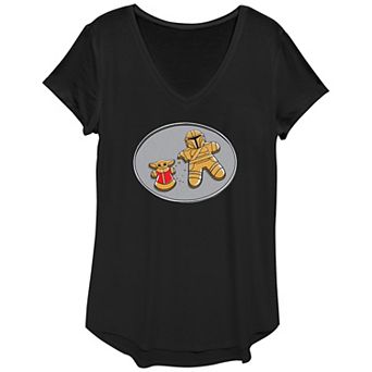 Women's Star Wars The Mandalorian Grogu Gingerbread Cookies Graphic Tee