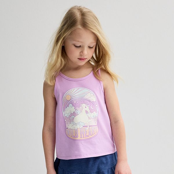 Girls 4-12 Jumping Beans® Twist Back Tank Top - Purple Unicorn Scene (4)
