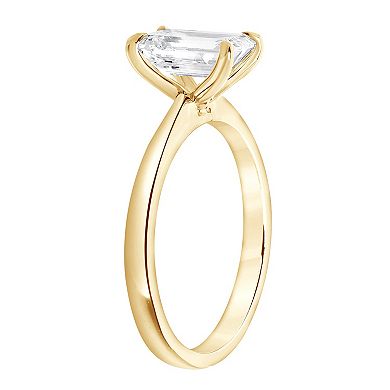 Diamond Brilliance 14k Gold 1 1/2 Carat T.W. Lab-Grown Diamond Emerald Cut Solitaire Engagement Ring
