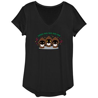 Women's Star Wars Jawa Christmas Carolers Graphic Tee