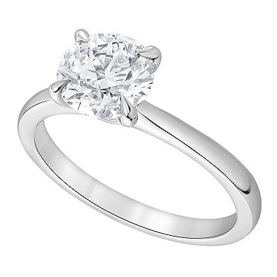 Diamond Brilliance 14k Gold 1 1/2 Carat T.W. Lab-Grown Diamond Round Solitaire Engagement Ring