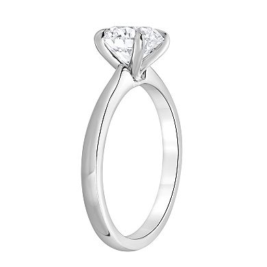 Diamond Brilliance 14k Gold 1 1/2 Carat T.W. Lab-Grown Diamond Round Solitaire Engagement Ring