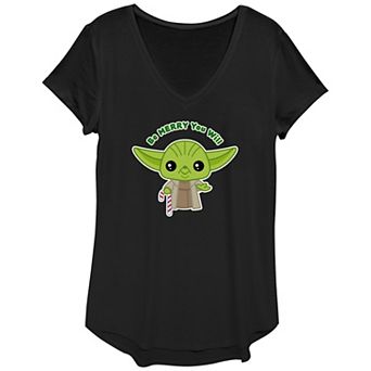 Women's Star Wars Yoda Be Merry You Will Graphic Tee