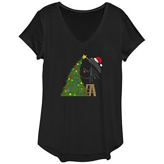 Women's Alien Xenomorph Christmas Ready Graphic Tee
