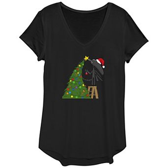 Women's Alien Xenomorph Christmas Ready Graphic Tee