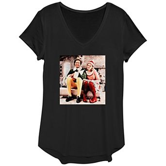 Women's Elf Buddy And Jovie Portrait Graphic Tee
