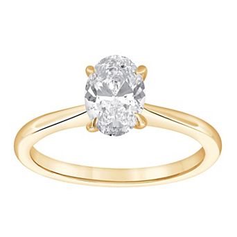 Diamond Brilliance 14k Gold 1 Carat T.W. Lab-Grown Diamond Oval Solitaire Engagement Ring