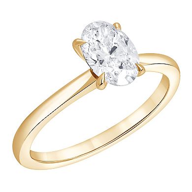Diamond Brilliance 14k Gold 1 Carat T.W. Lab-Grown Diamond Oval Solitaire Engagement Ring