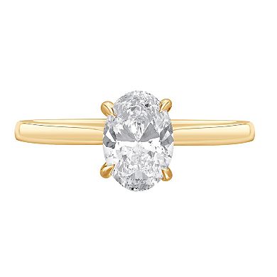 Diamond Brilliance 14k Gold 1 Carat T.W. Lab-Grown Diamond Oval Solitaire Engagement Ring