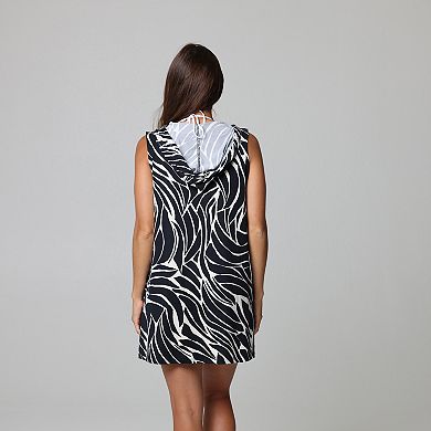 Women's J. Valdi Sleeveless Swim Cover-Up Zip-Up Hoodie