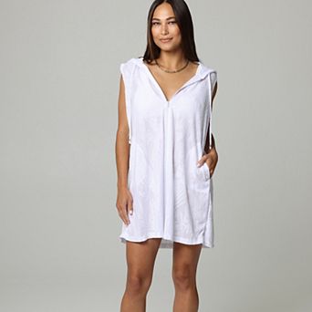 Women's J. Valdi Sleeveless Swim Cover-Up Zip-Up Hoodie