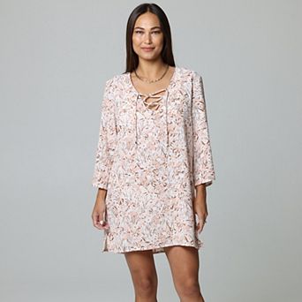 Women's J. Valdi Lace-Up Swim Cover-Up Tunic