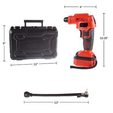 Stalwart Automatic Air Compressor With Case, Red