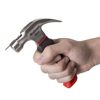 Stalwart 8oz Stubby Claw Hammer For Diy Jobs, Red