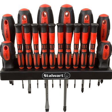 Stalwart 18 Pc Magnetic Screwdriver Set With Rack