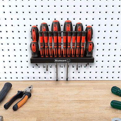 Stalwart 18 Pc Magnetic Screwdriver Set With Rack