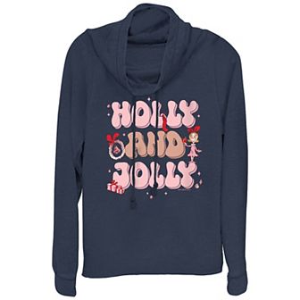 Women's Dr. Seuss Cindy-Lou Who Holly And Jolly Cowlneck Graphic Lightweight Long Sleeve