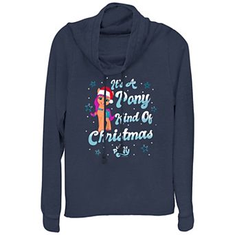 Women's My Little Pony Pinkie Pie It's A Pony Kind Of Christmas Cowlneck Graphic Lightweight Long Sleeve