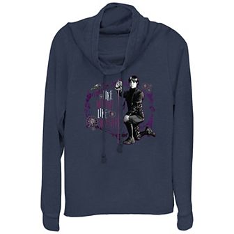 Women's Wednesday Like Mommy Like Monster Cowlneck Graphic Lightweight Long Sleeve
